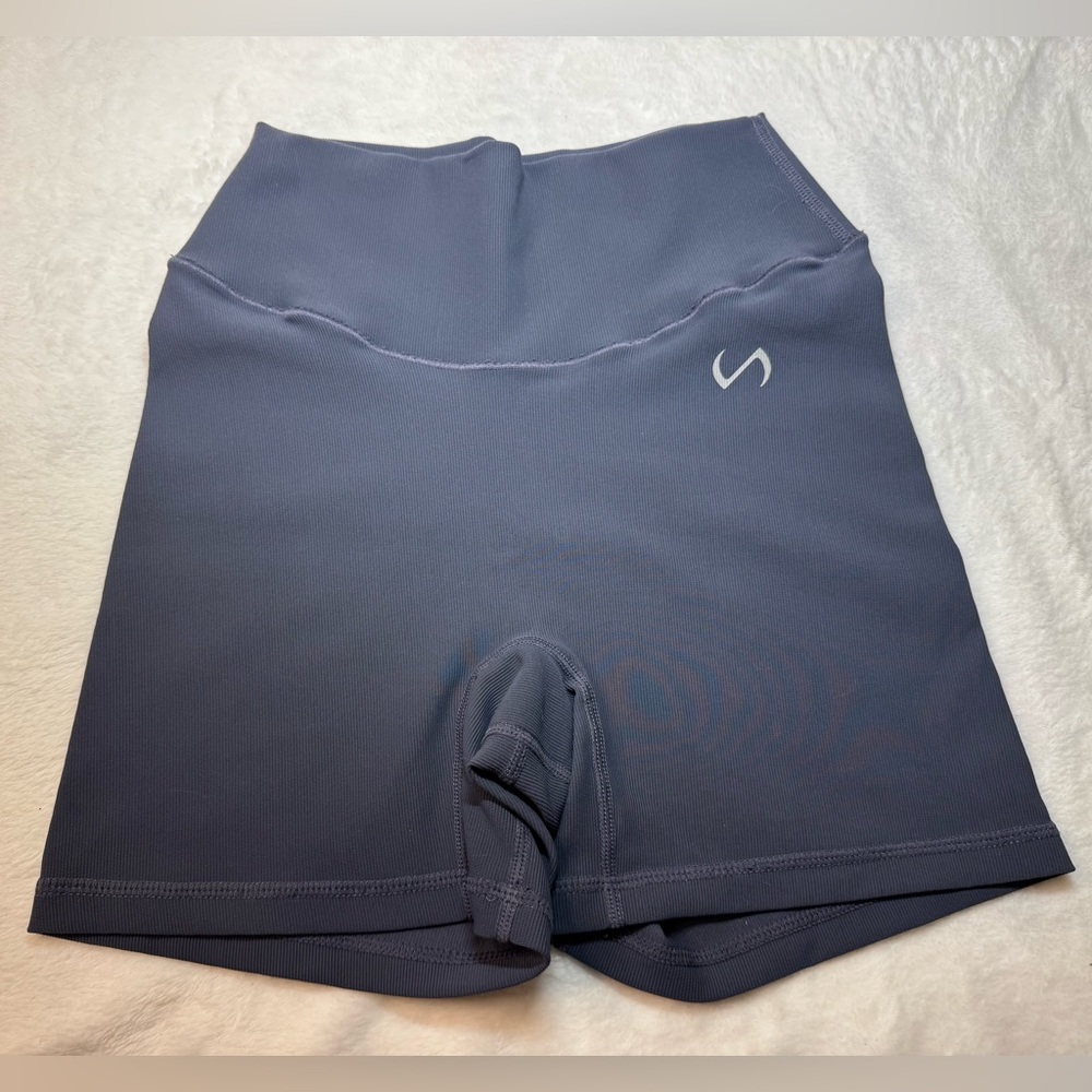 TLF High-Waist Slate Blue Bike Shorts
